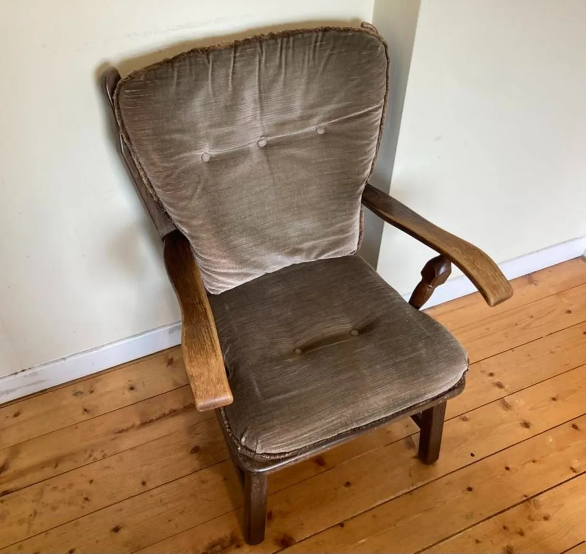 Classic Vintage Upholstered Armchair - Image 1