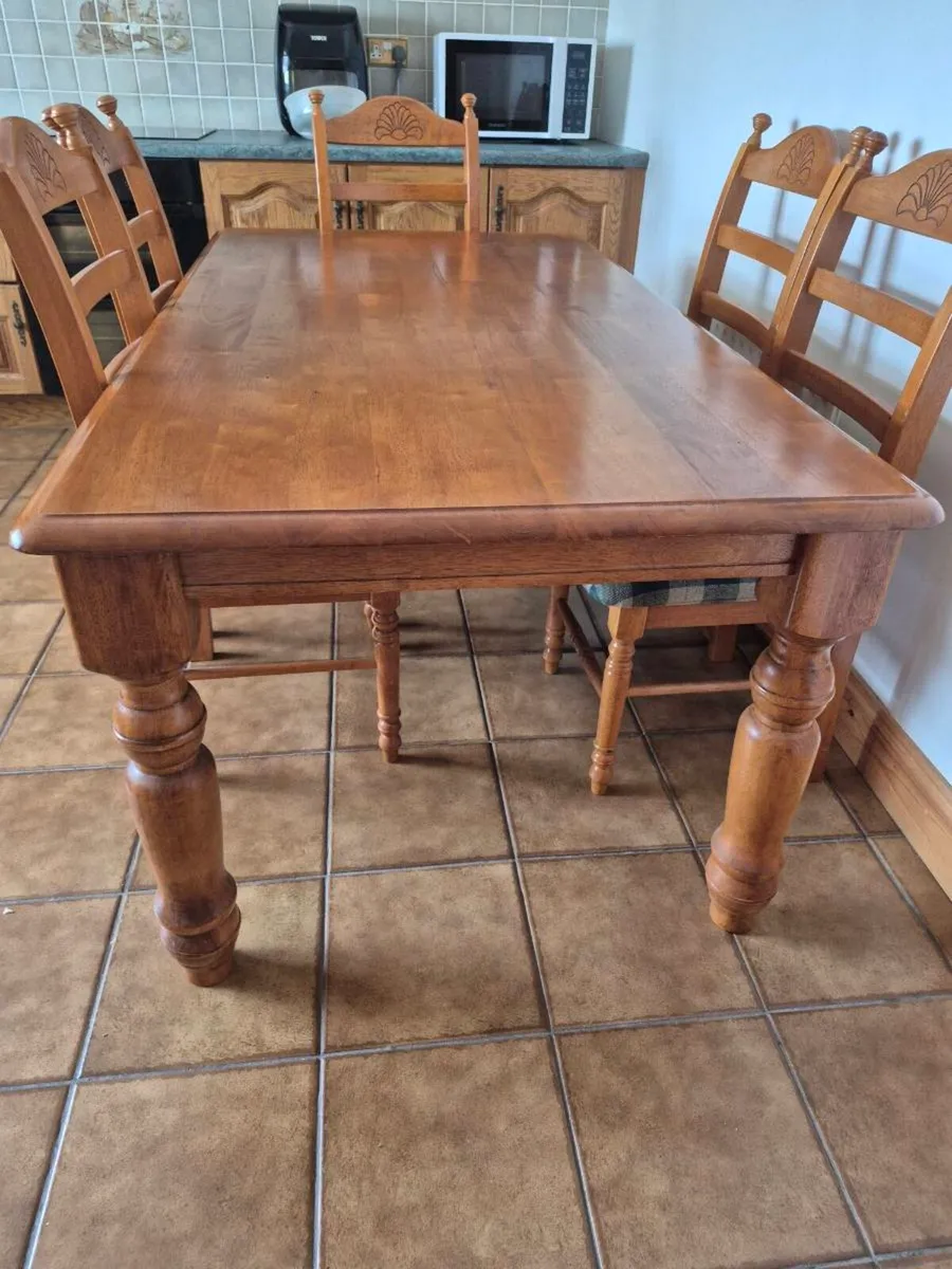 Solid Wood Table & 6 Ladder Chairs - Image 2