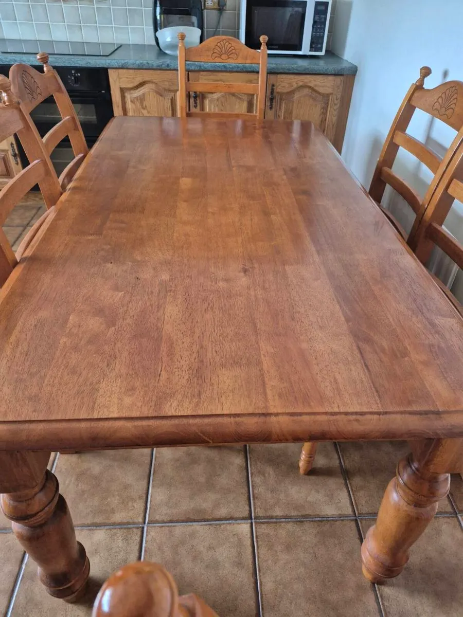 Solid Wood Table & 6 Ladder Chairs - Image 3