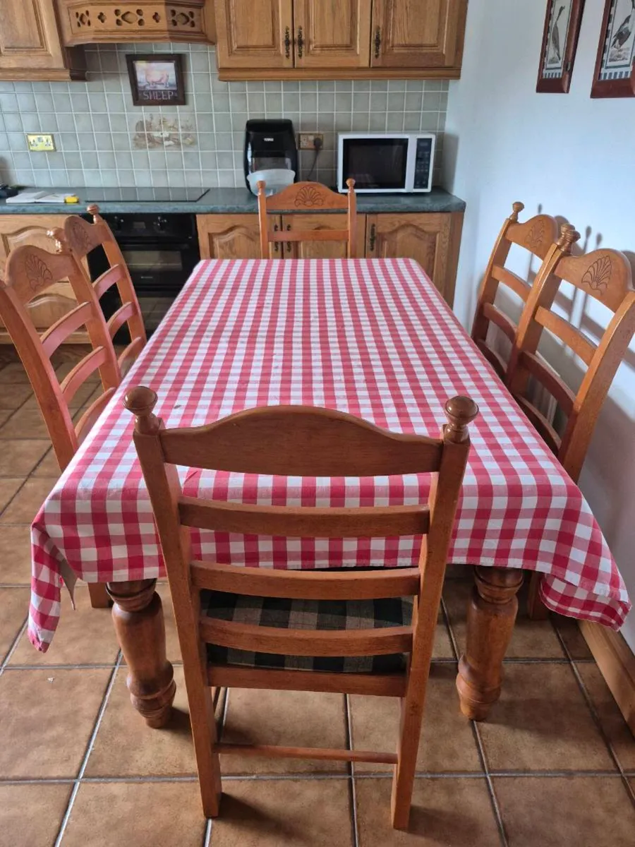 Solid Wood Table & 6 Ladder Chairs - Image 4