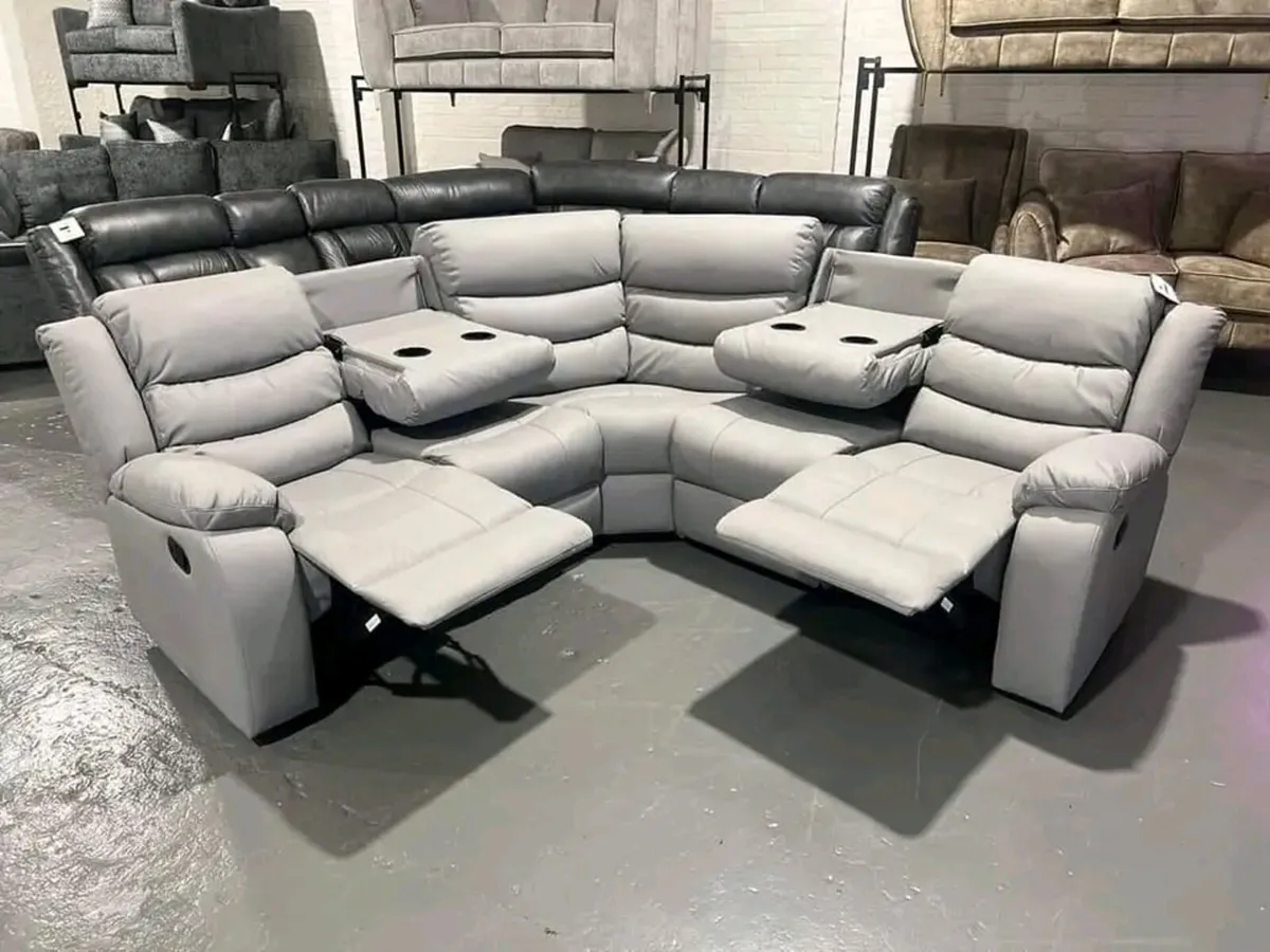 Roma Corner Leather Recliner Sofa - Image 3