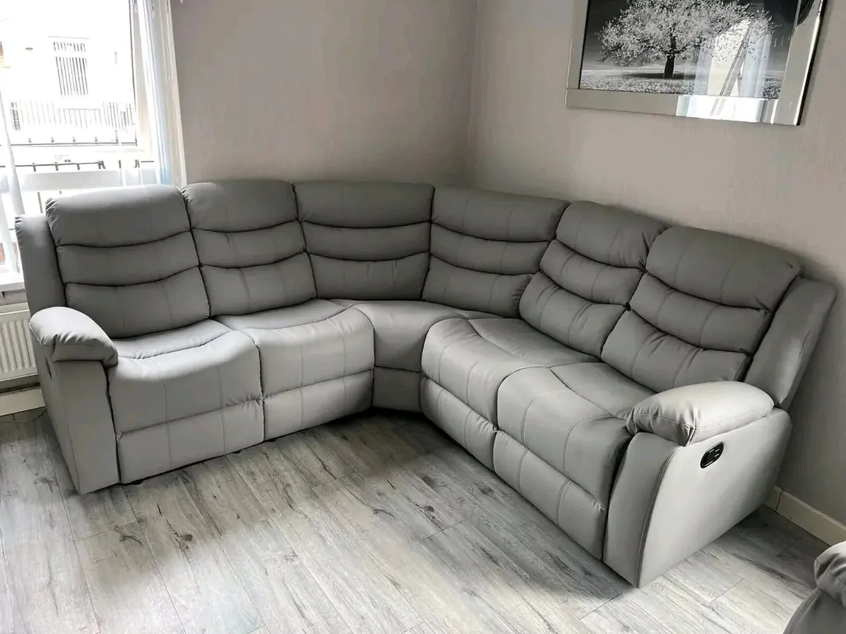 Roma Corner Leather Recliner Sofa - Image 4