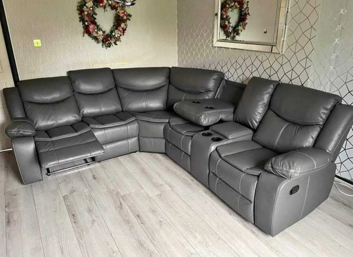 Valerie Corner Manual Leather Recliner Sofa - Image 1