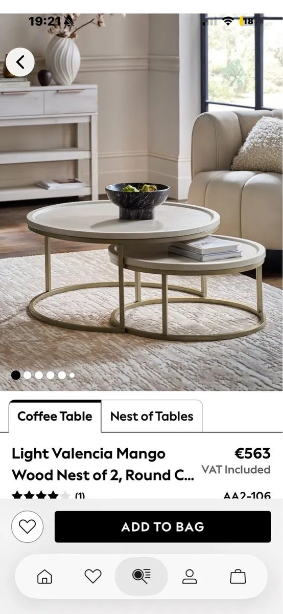 Coffee table/side table nest. Mango wood NEXT - Image 1