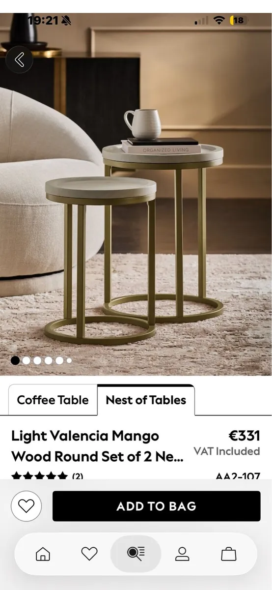 Coffee table/side table nest. Mango wood NEXT - Image 2