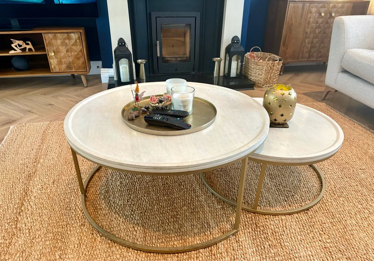 Coffee table/side table nest. Mango wood NEXT - Image 3