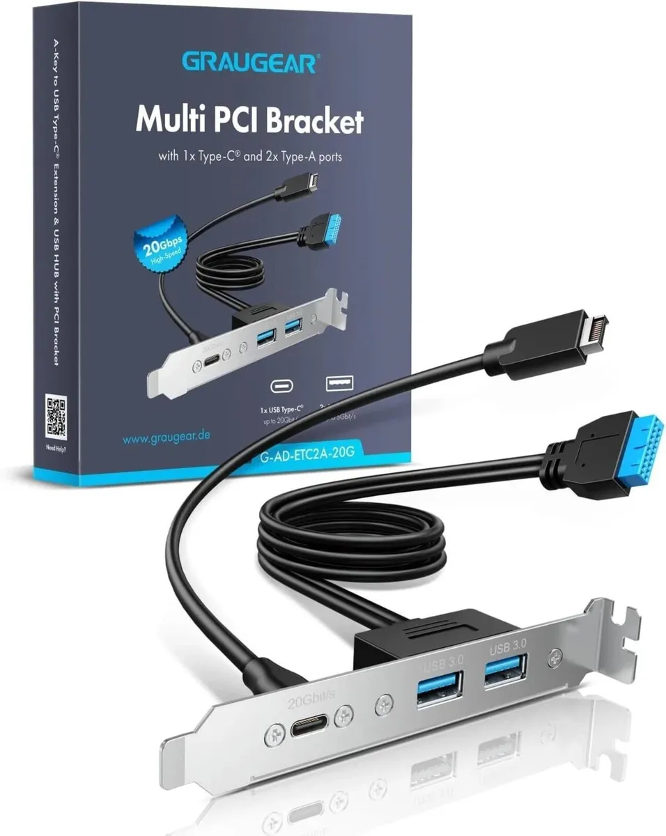Multi PCI bracket with type-C and 2x type-A ports - Image 1