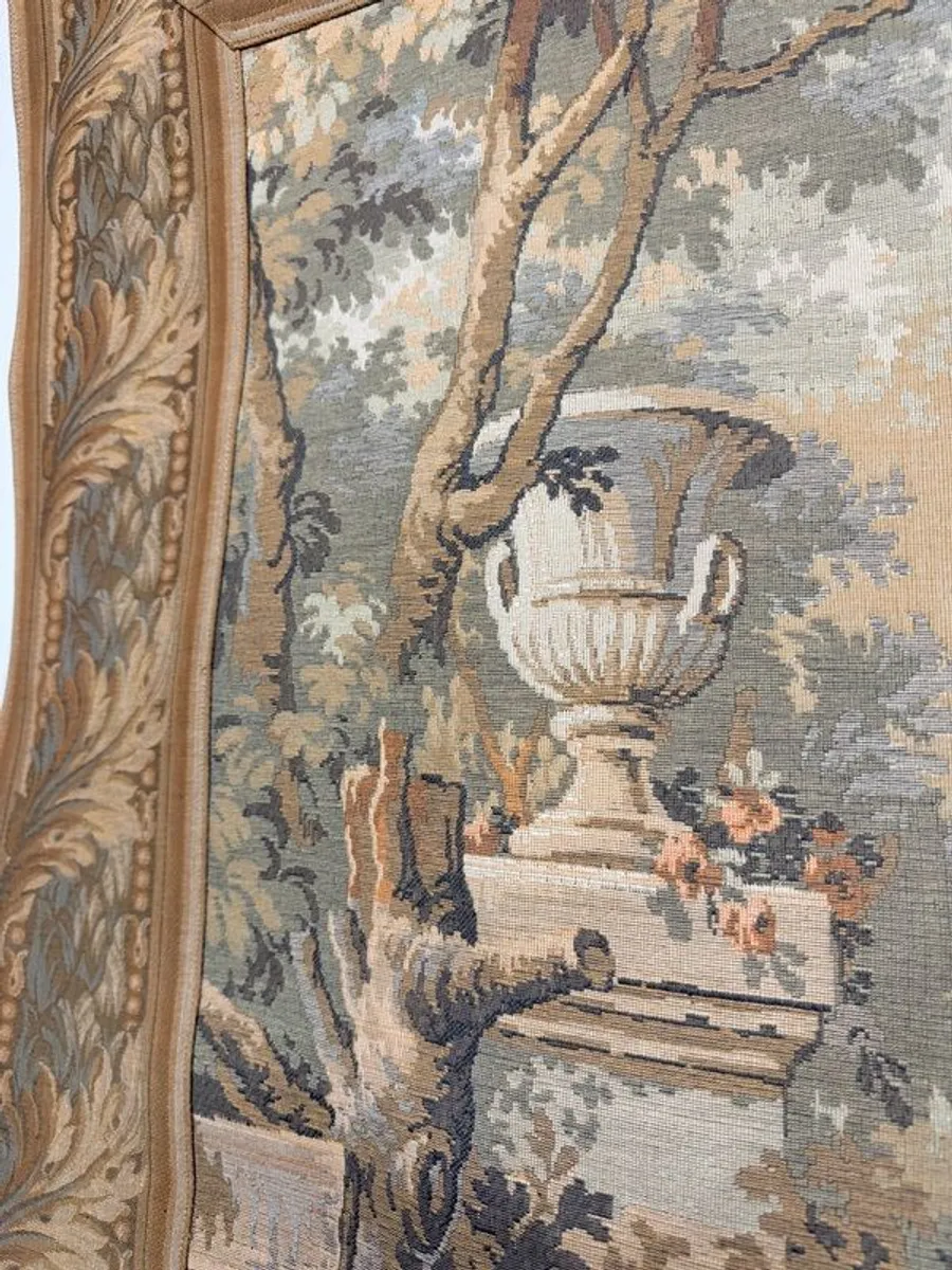 Mid-Century French Jacquard Pastoral Tapestry - Image 4