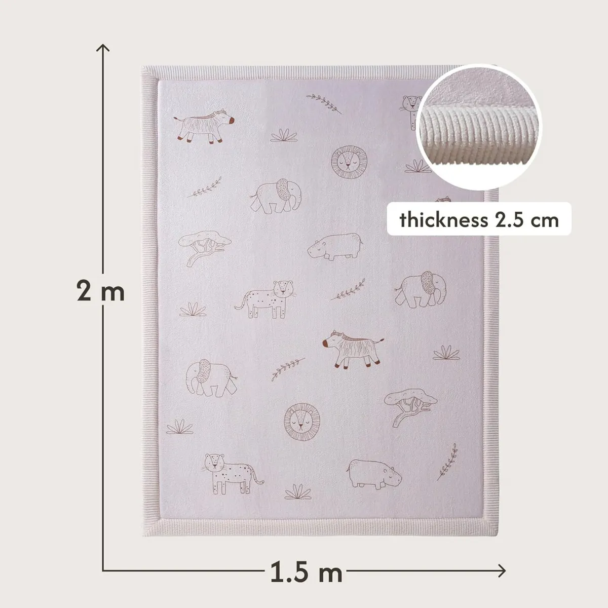 Cloud-Soft Baby Play mat 170x120x2.5cm - Children' - Image 2