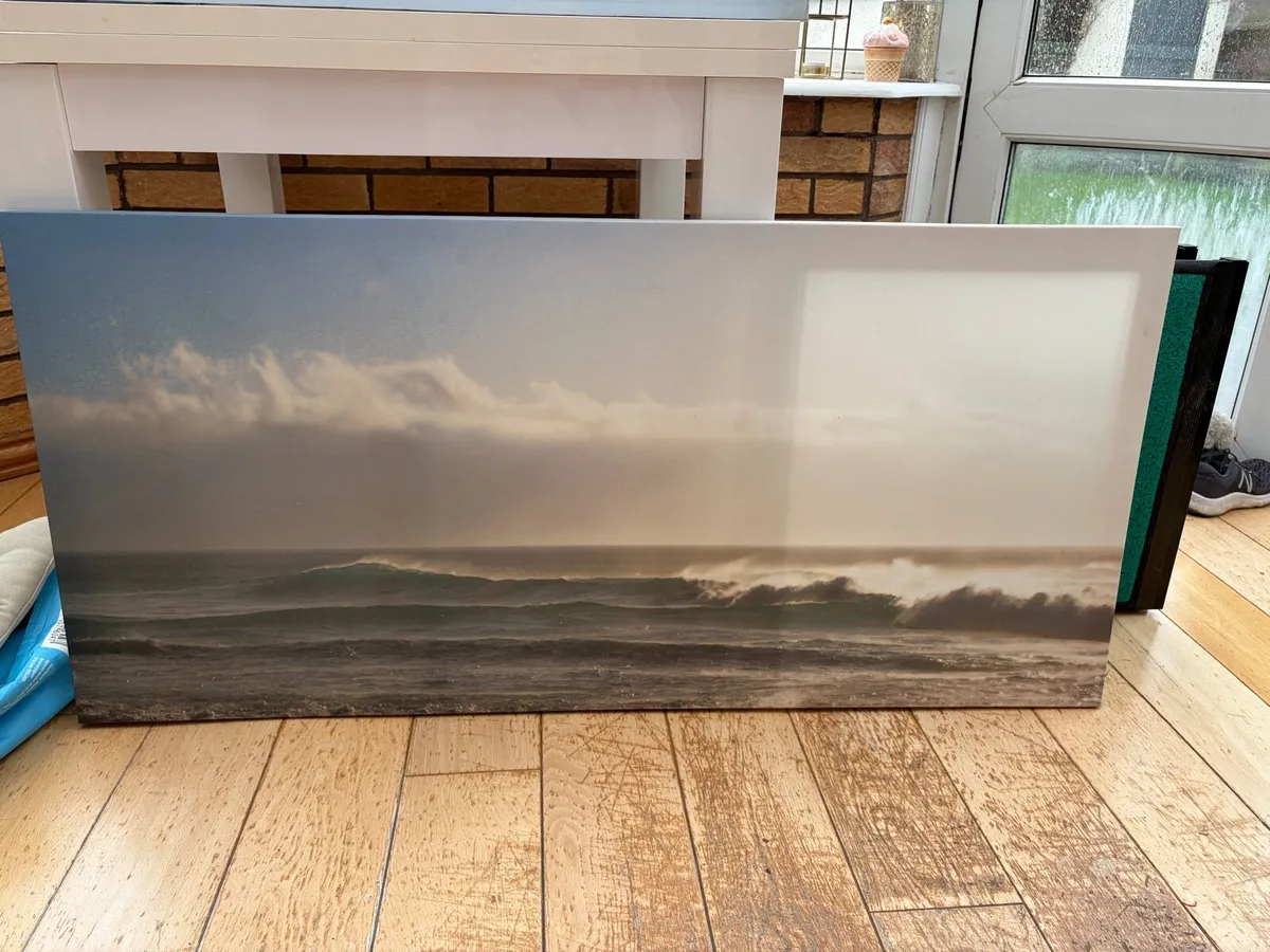 Large Panoramic Ocean Waves Canvas Wall Art