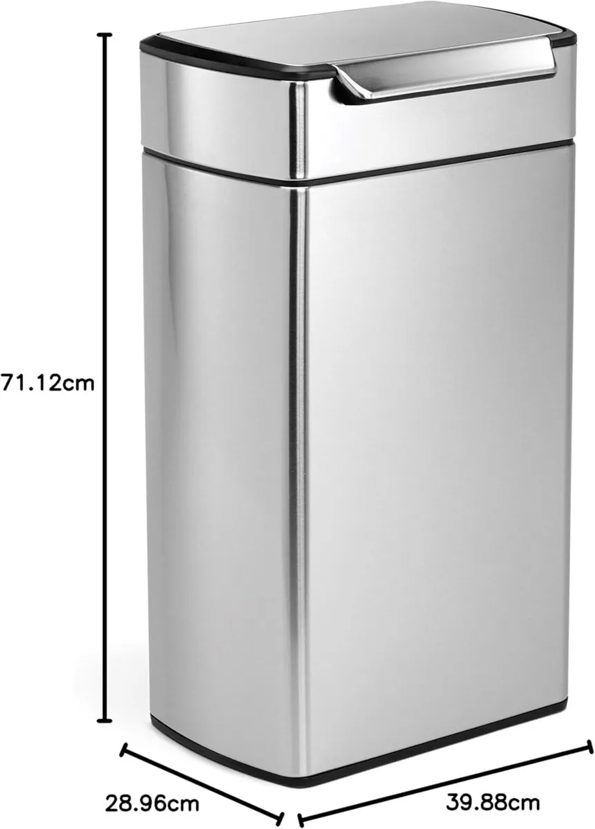 CW2014 40L Rectangular Touch-Bar Kitchen Bin Easy - Image 2