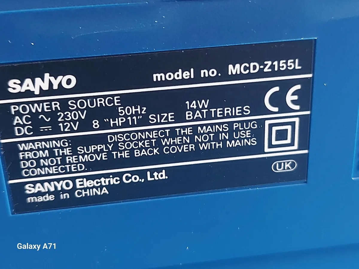 SANYO Portable Stereo Music System, MCD-Z155L - Image 4