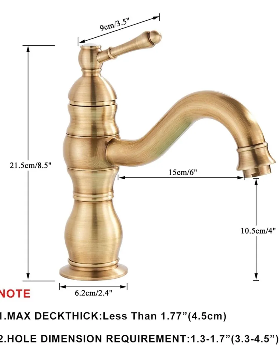 Premium vintage brass basin tap bathroom. NEW - Image 4
