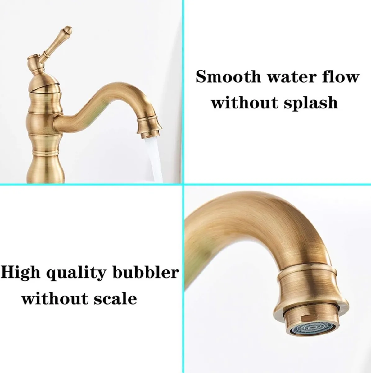 Premium vintage brass basin tap bathroom. NEW - Image 3