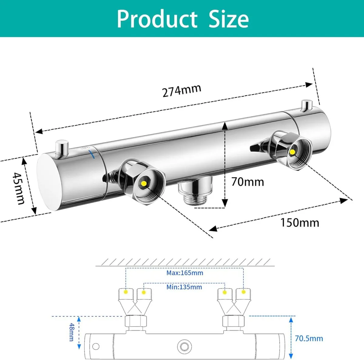 Thermostatic Shower Mixer Combi Set 38degreesC - Image 2