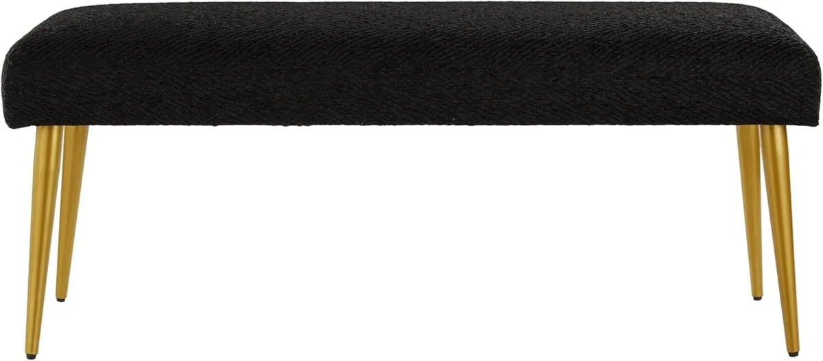 Upholstered Entryway Bench Ottoman Black Bedroom - Image 3