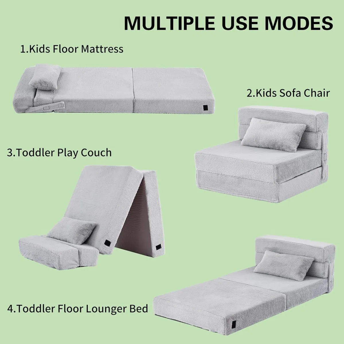 Kids Sofa Bed Toddler Floor Mattress Glow in The - Image 4