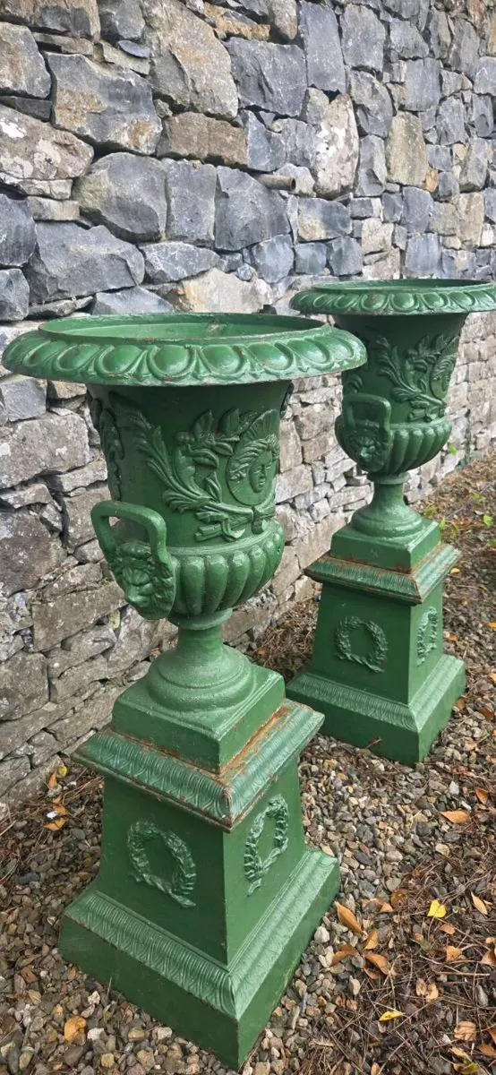 Flower pots   solid solid  cast iron  very heavy - Image 1