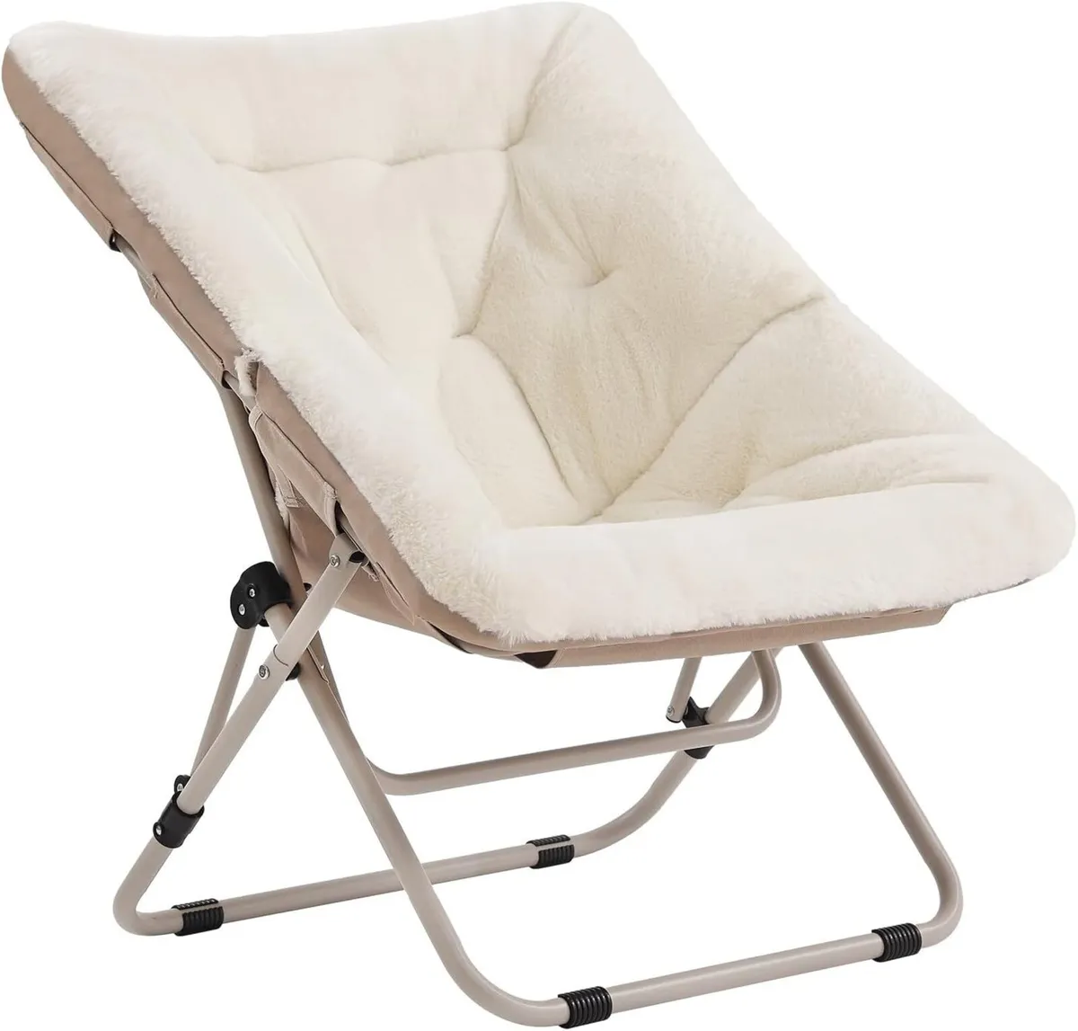 Comfy Saucer Lounge Chair Oversized Foldable Faux - Image 1