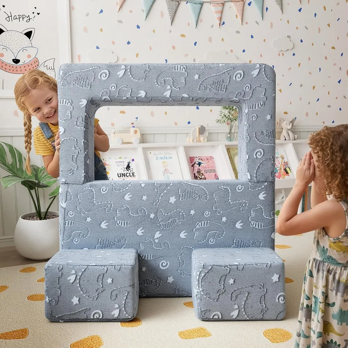 Kids Sofa Bed Modular Toddler Chair Couch Glow in - Image 2