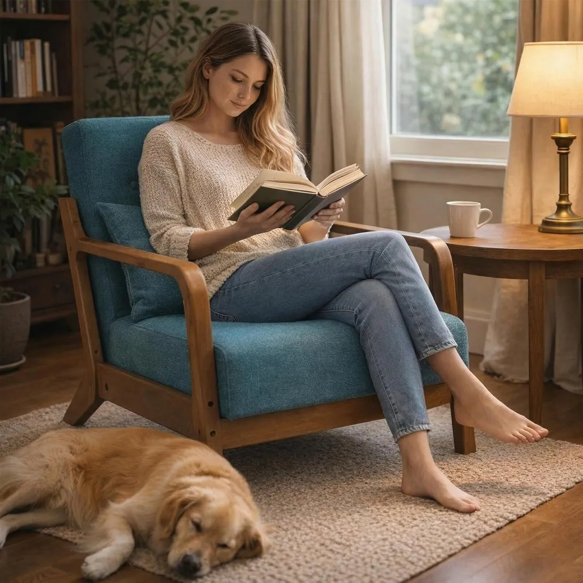 Armchair Living Room Comfy Arm Chair Reading - Image 4