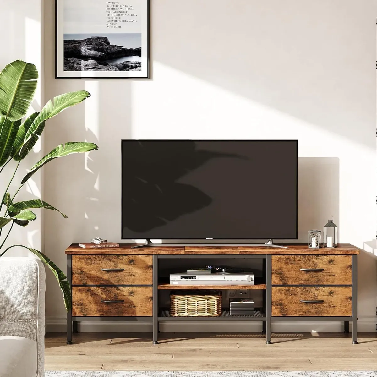 TV Stand with Storage Table 63 Inch Drawers for - Image 4