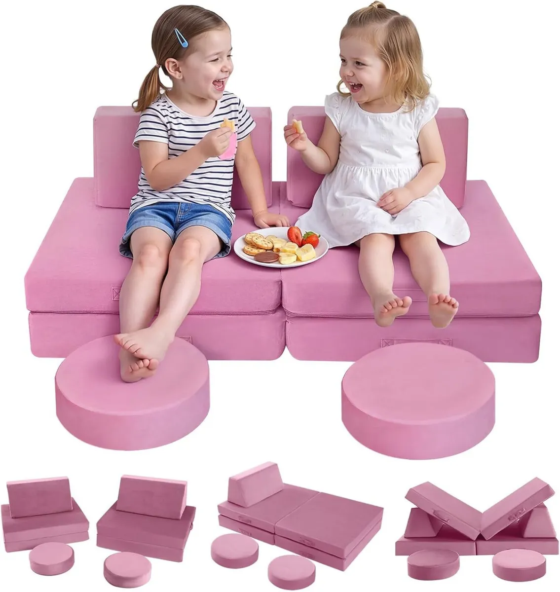 Kids Play Sofa Bed Modular Toddler Armchair Couch - Image 1