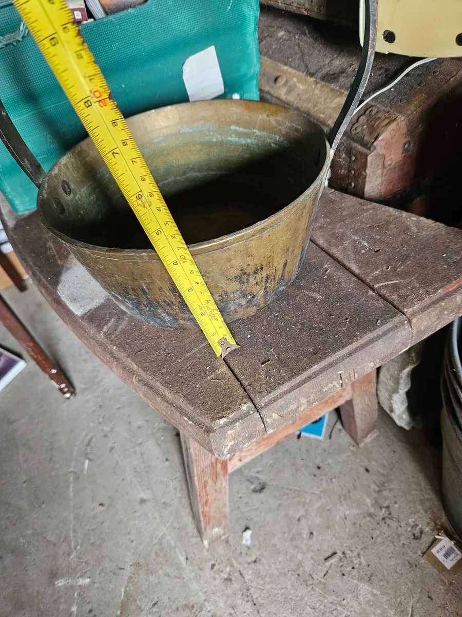Vintage Antique Jam Pan Brass Preserve Pot - Image 1
