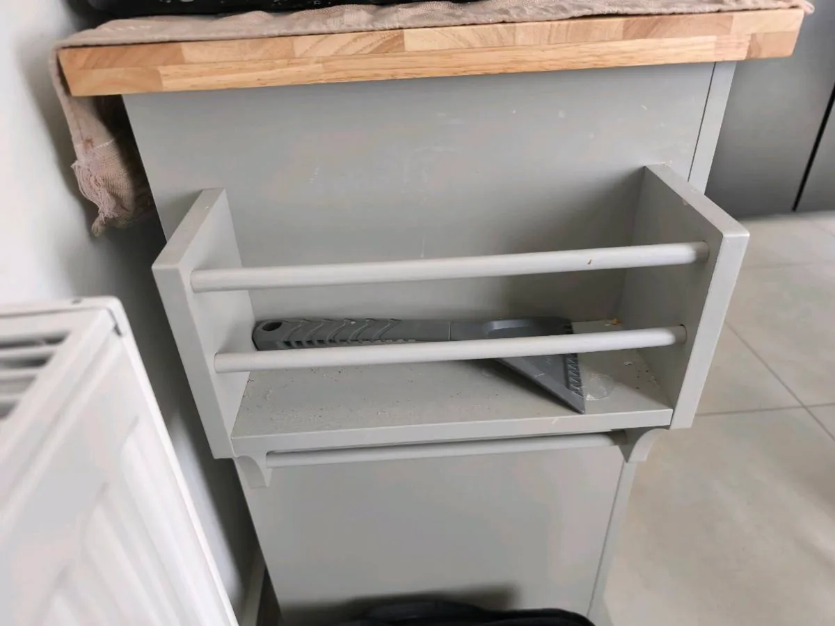 Kitchen Trolley Island With Wheels Grey - Image 3