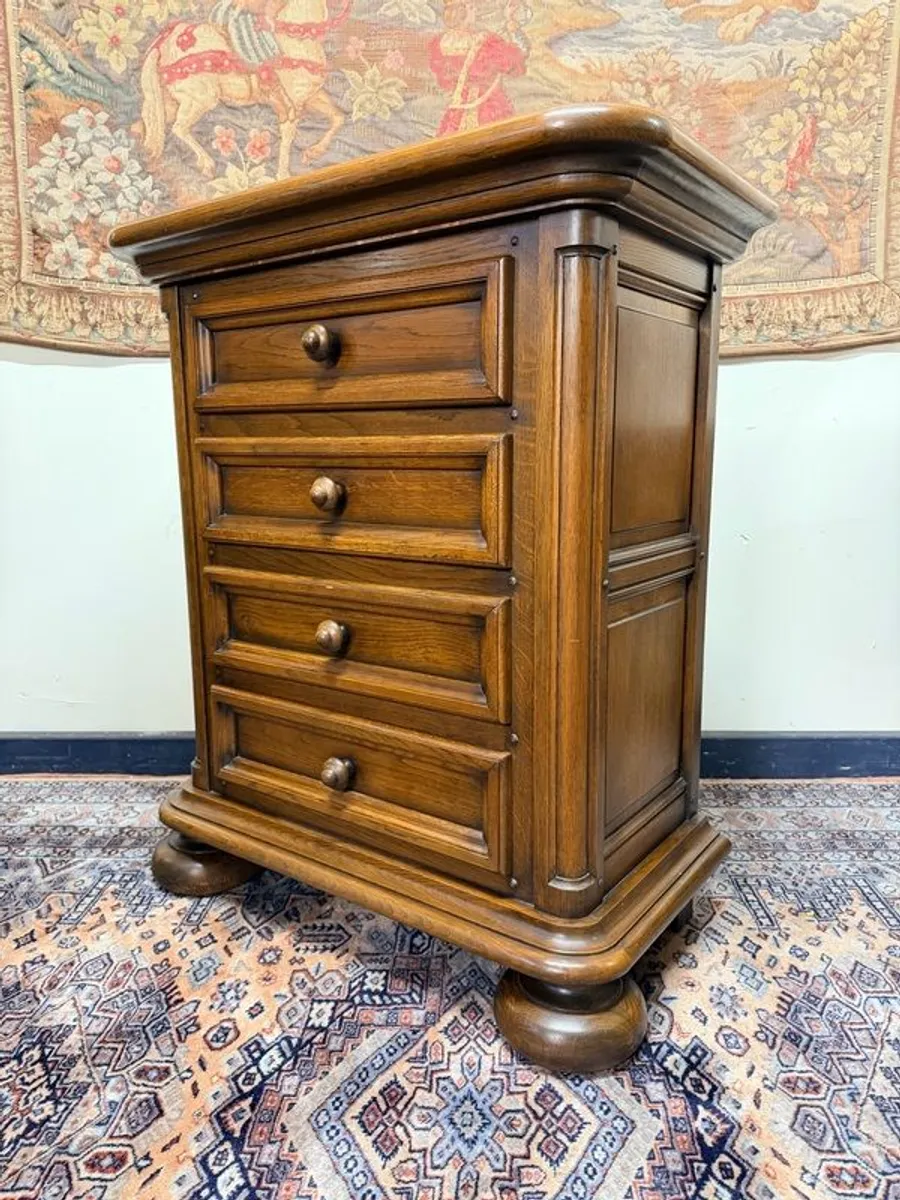 20th Century Dutch Oak Brutalist Tallboy or Chest of Drawers - Image 2