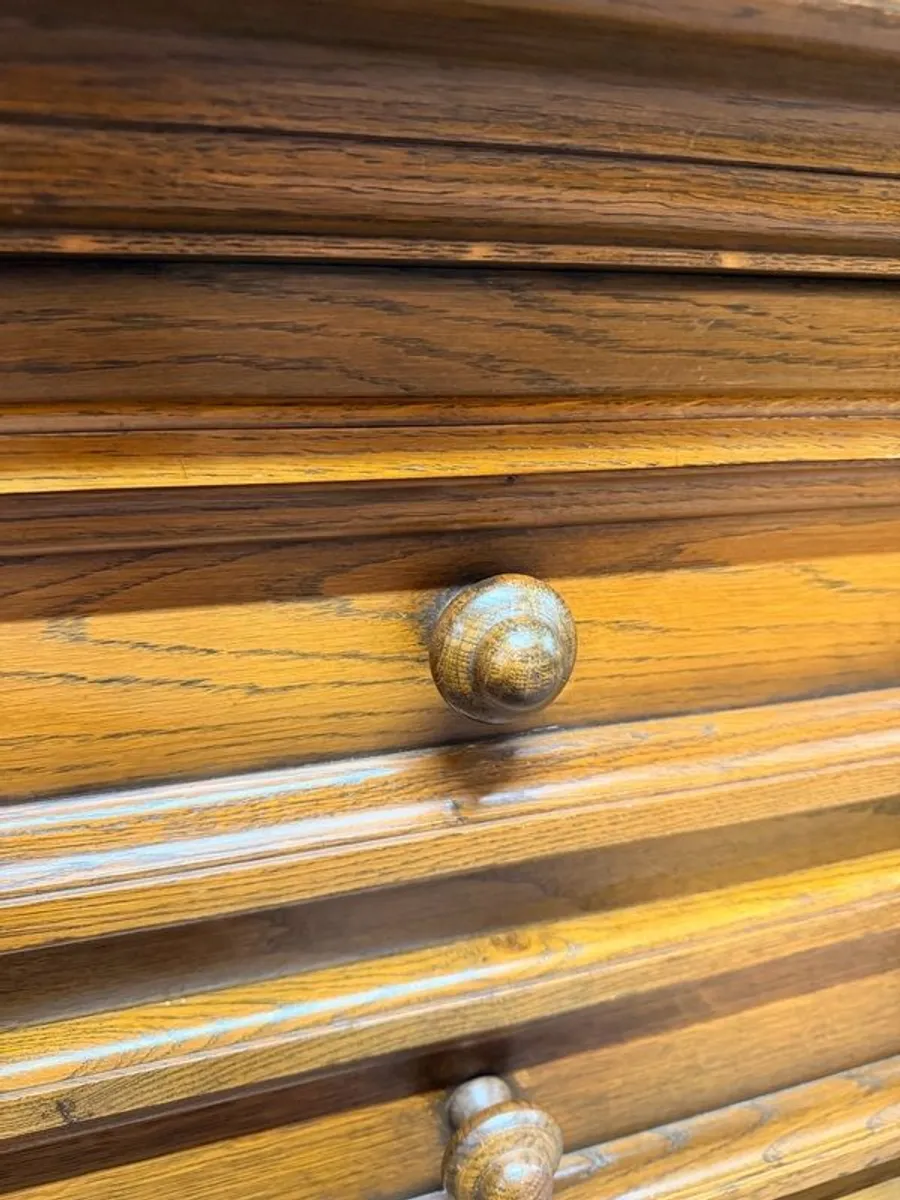 20th Century Dutch Oak Brutalist Tallboy or Chest of Drawers - Image 4