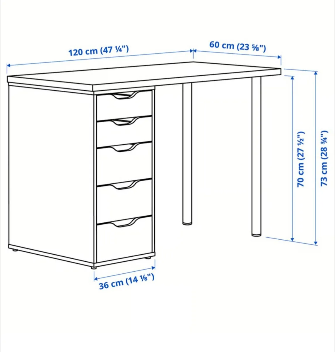 White Ikea desk - Image 2