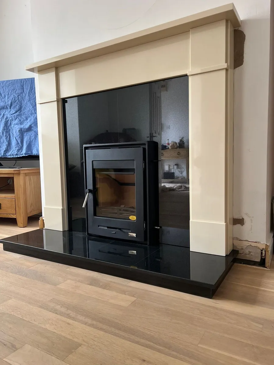 Marble Fireplace and inset stove - Image 2