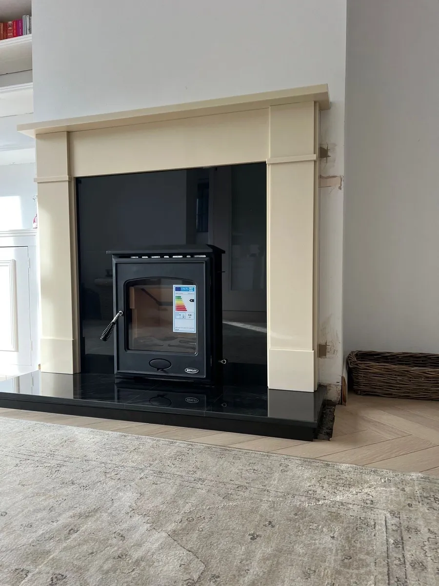 Marble Fireplace and inset stove - Image 3