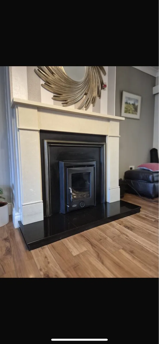 Marble Fireplace and inset stove - Image 4