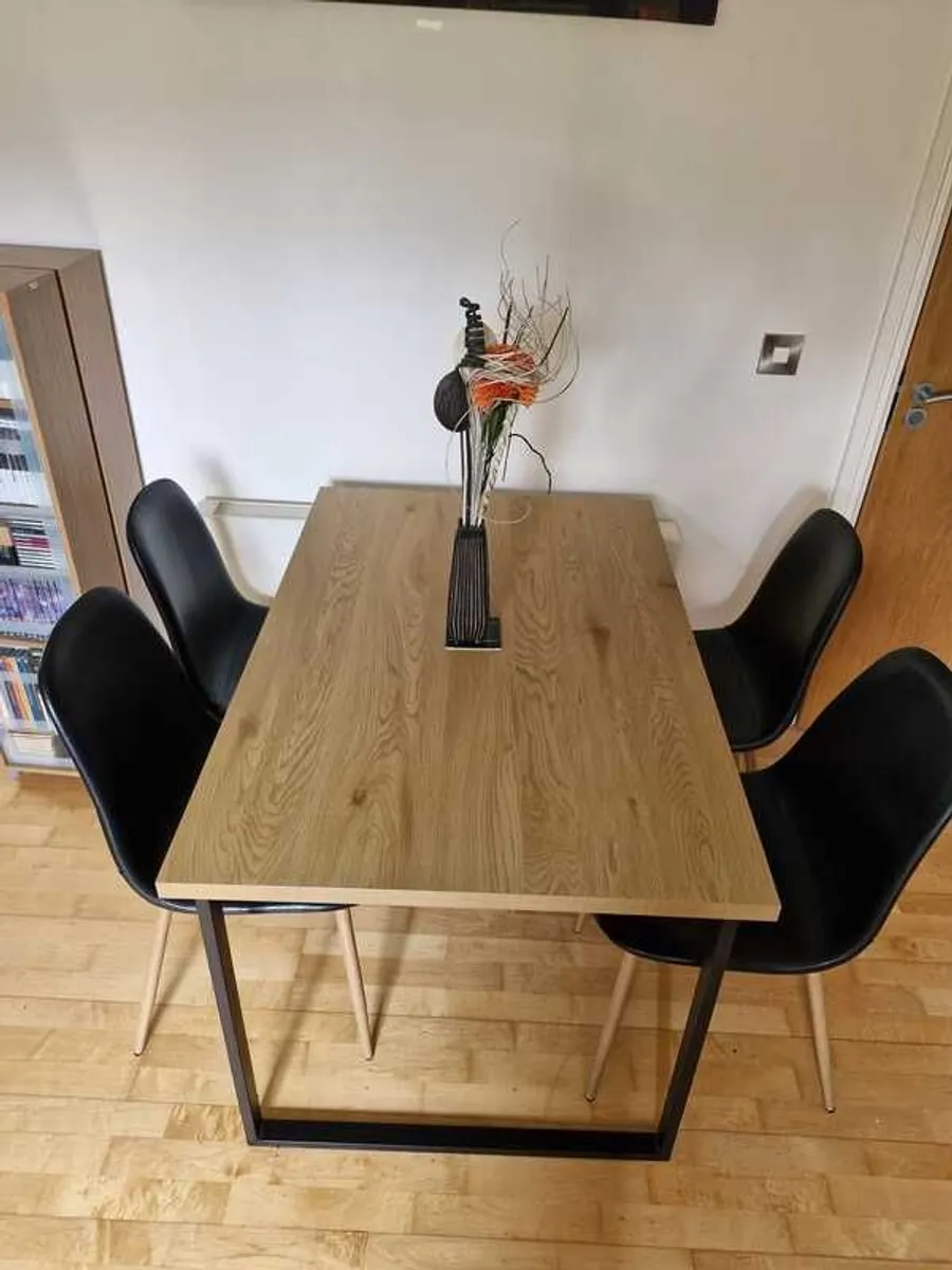 Modern Dining Table and Chair Set. Like New - Image 2
