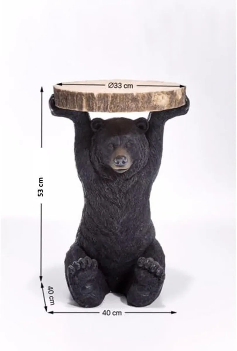 Design Side Table Animal Bear Black 33 cm - Image 3