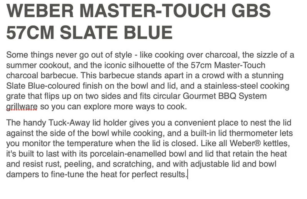 Weber Barbecue 57cm Slate Blue - Image 2