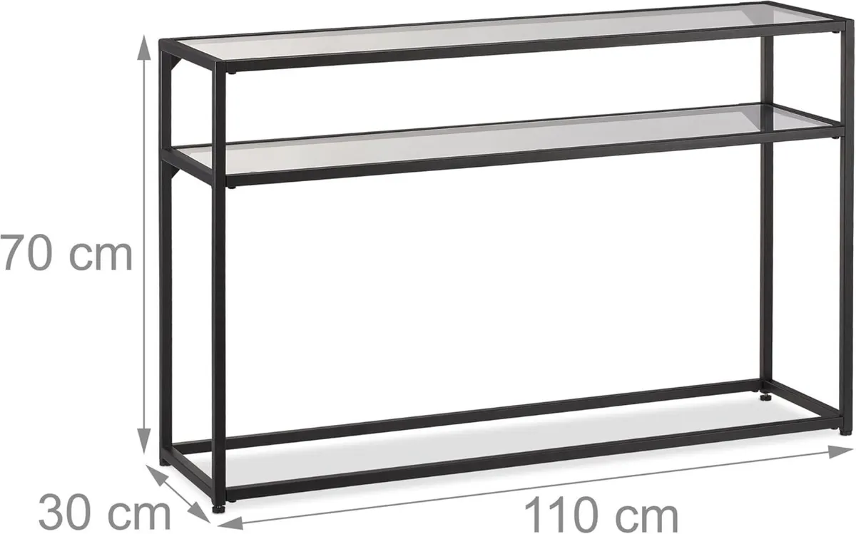 Console Table 2 Shelves Hallway Living Room Metal - Image 3
