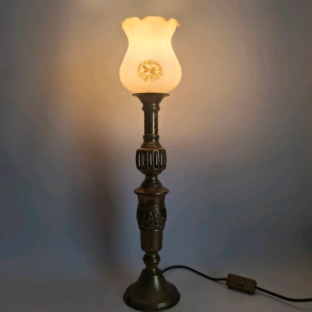 Brass Torchier Table Lamp - Image 2