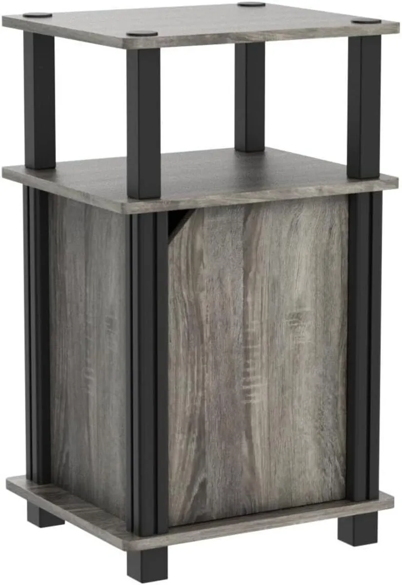 JUST Side Table Set of 2 3-Tier End with Door - Image 4