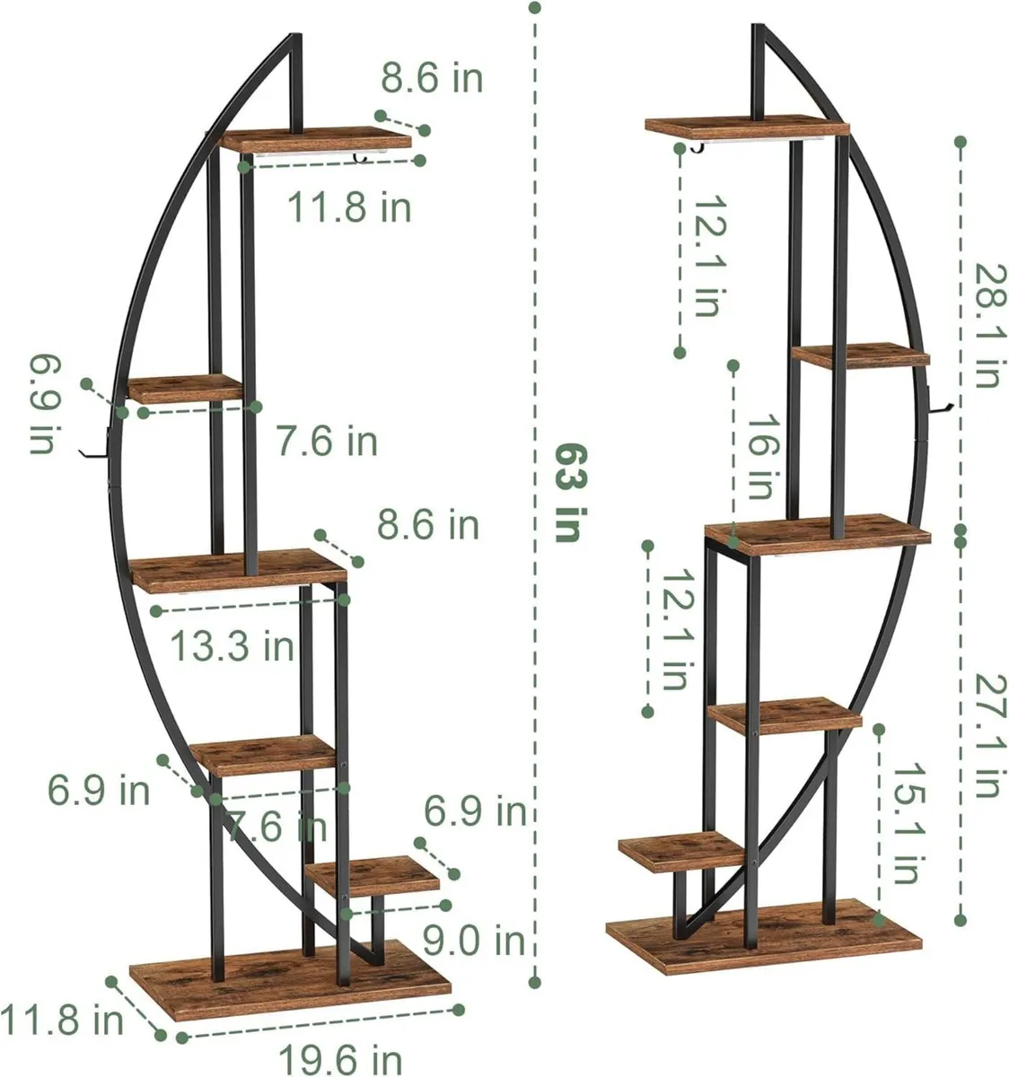 Plant Stand Indoor with Grow Lights 6 Tiered Tall - Image 2