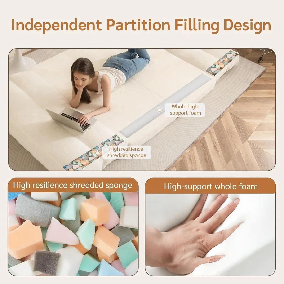 Bean Bag Bed Folding Sofa Mattress for Adults - Image 4