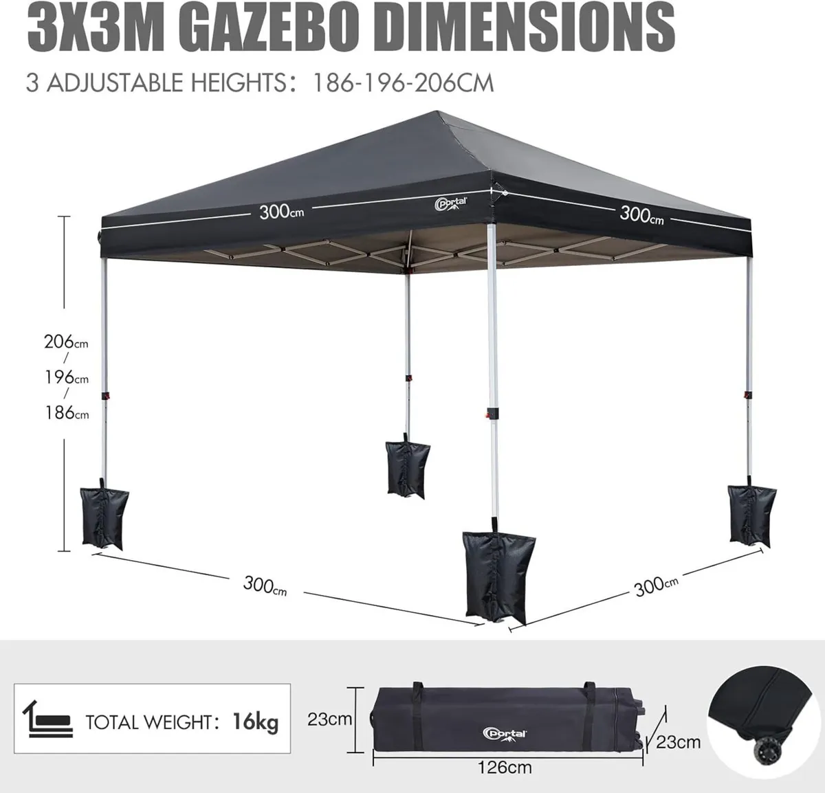 Pop up Gazebo 3m x (10x10ft) Heavy Duty Commercial - Image 2