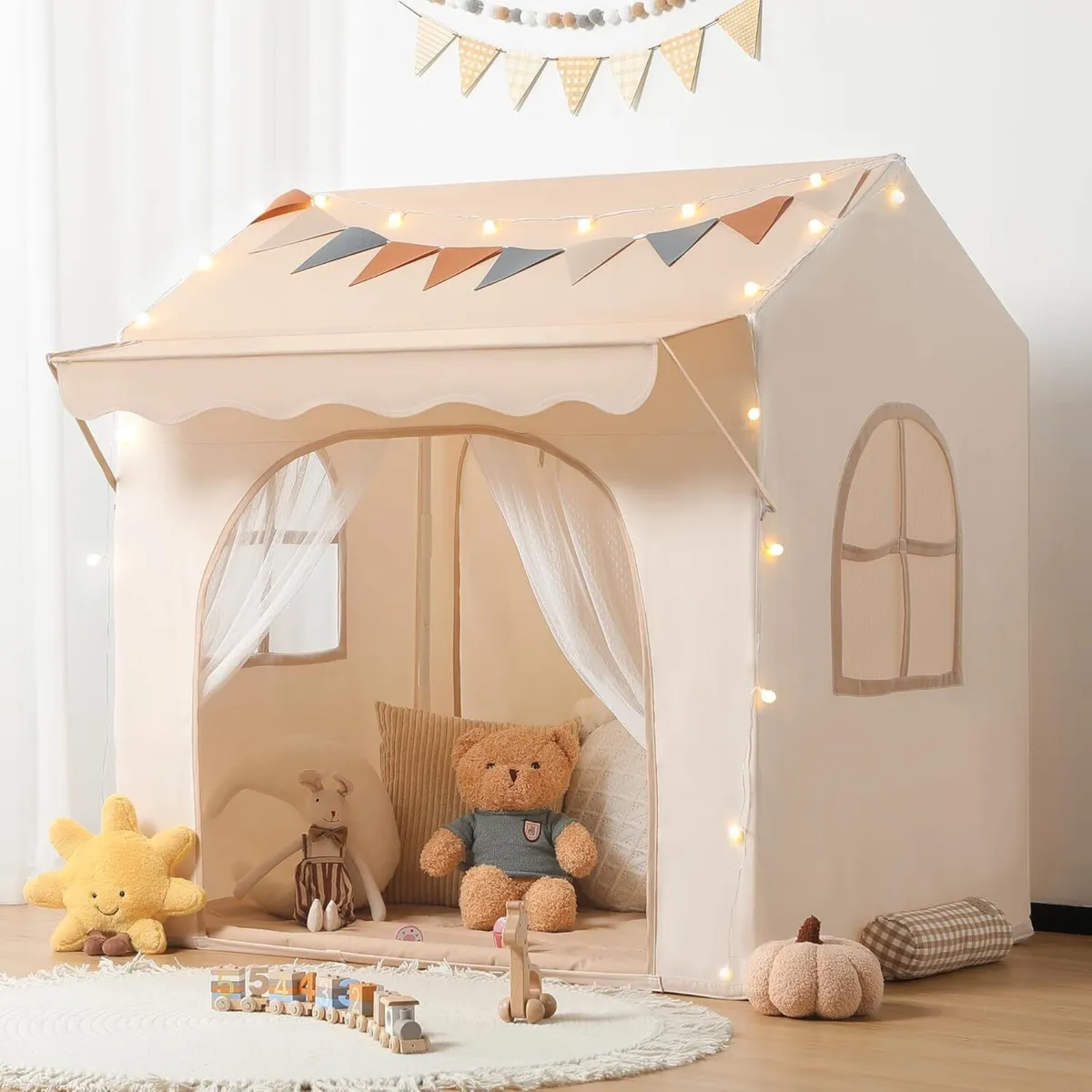 2-in-1 Kids Play House Tent for Girls Boys – - Image 1