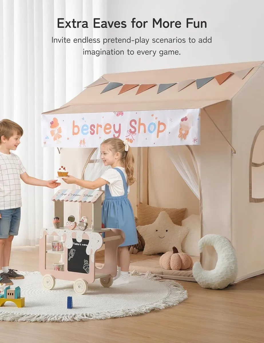 2-in-1 Kids Play House Tent for Girls Boys – - Image 3