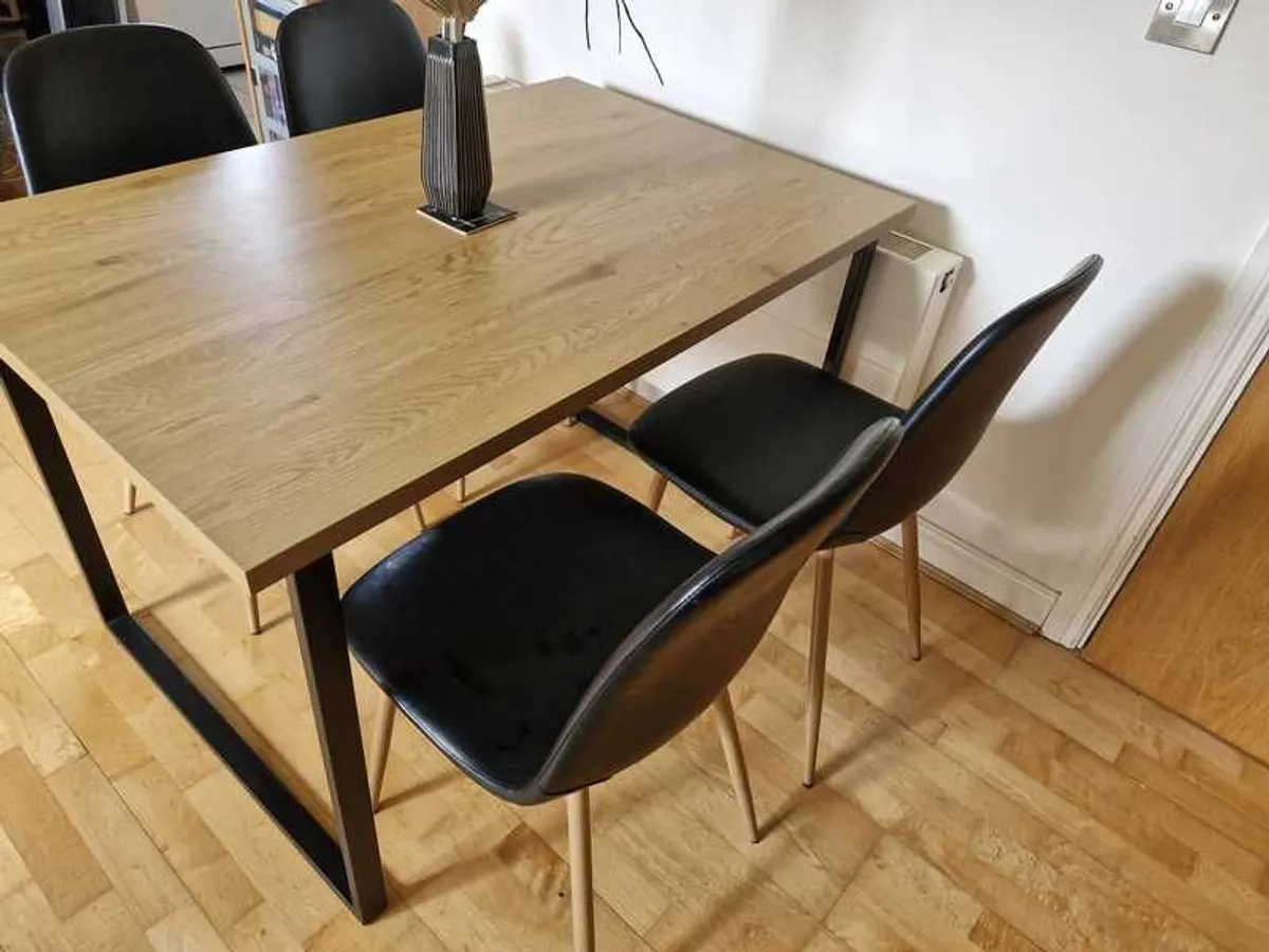 Modern Dining Table and Chair Set. Like New - Image 4