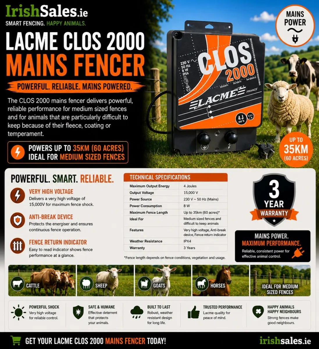 60 Acres Mains Fencer - Image 2
