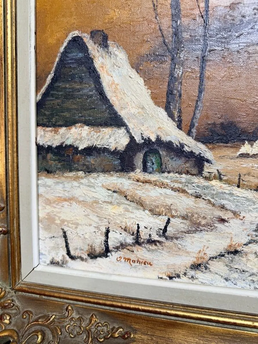 20th Century Dutch Winter Landscape Oil Painting - Image 2