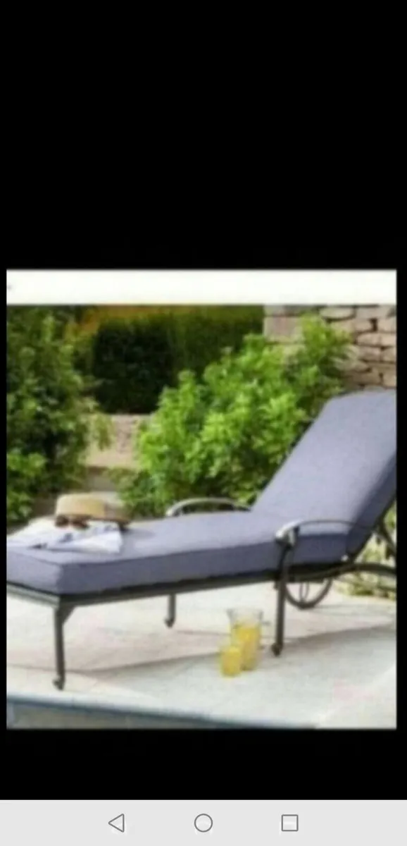 Brand New Pair Antique Grey Cast Alum. Loungers - Image 2